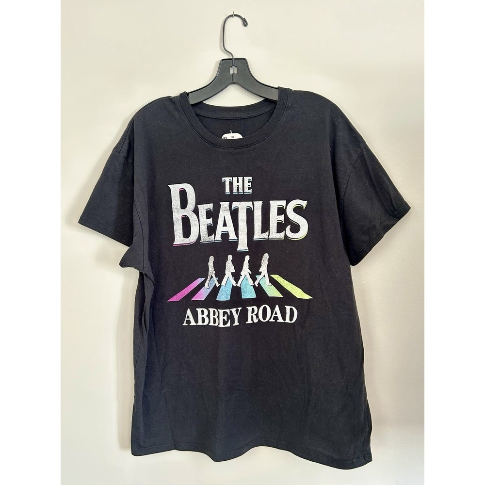 THE BEATLES ABBEY ROAD Adult XL X Large Black T-Shirt‎ Classic